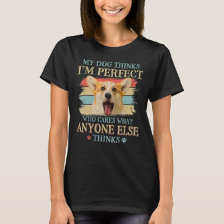 Camiseta Meu Cachorro pensa que sou o estilo retrô perfeito