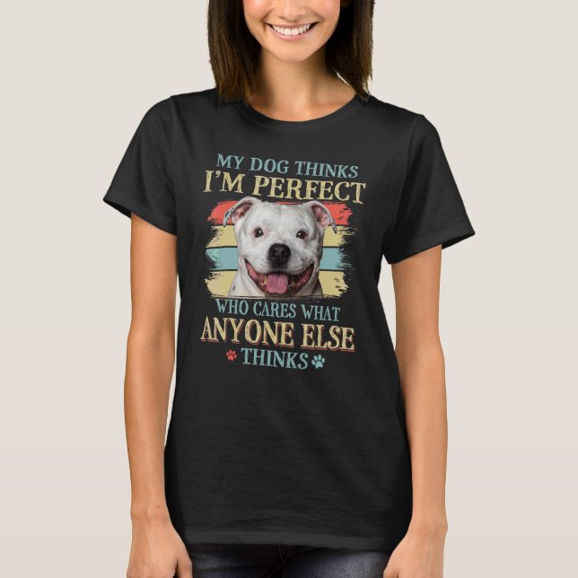 Camiseta Meu Cachorro pensa que sou perfeita Rua de carne p (Frente)