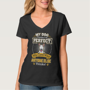 Camiseta Meu Cachorro pensa que sou um Engraçado Touro Bran