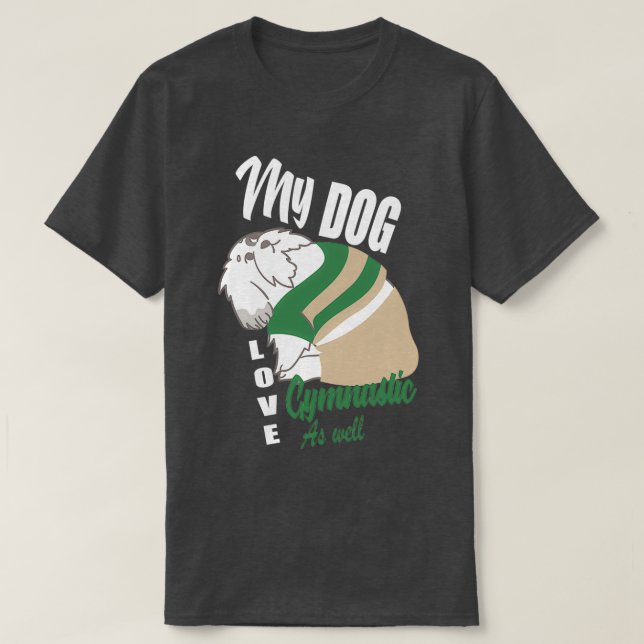 Camiseta Meu cachorro também adora ginástica (Frente do Design)
