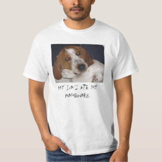 Camiseta Meu cão comeu meu homework.