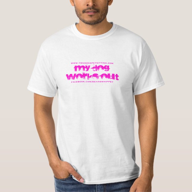 Camiseta Meu cão elabora o rosa (Frente)