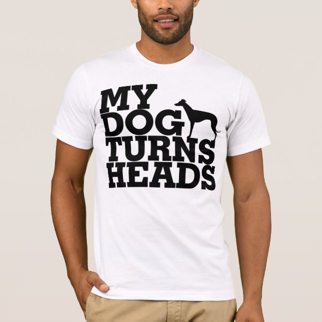 Camiseta Meu cão gira o galgo das cabeças (Frente)