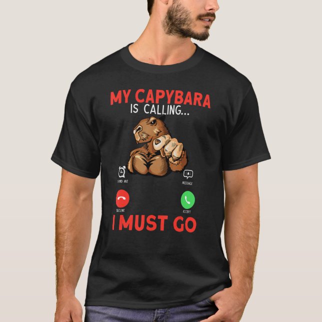 Camiseta Meu Capivara Está Chamando Eu Devo Ir Músculo de R (Frente)