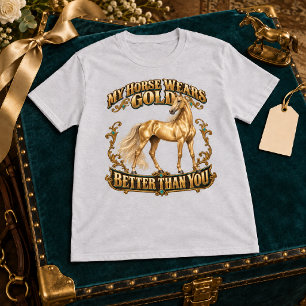 Camiseta Meu Cavalo Usa Ouro Melhor Que Você Akhal-Teke
