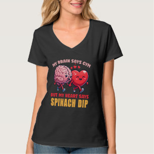 Camiseta Meu Cérebro Diz Gym Mas Meu Coração Diz Spinach Di