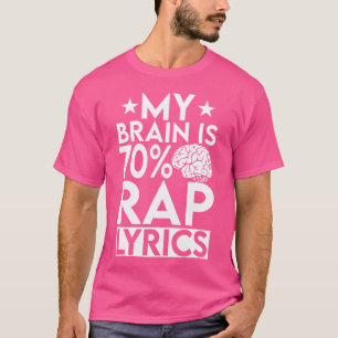 Camiseta Meu Cérebro É 70 Letras De Rap Engraçado Rapper Ra