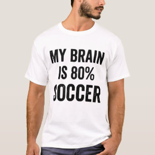 Camiseta Meu Cérebro é 80% Futebol gráfico engraçado amante