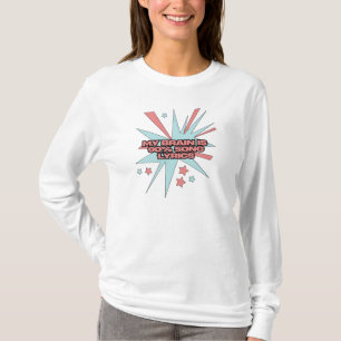Camiseta Meu Cérebro é 90% Letras de Música – Arte Pop Retr