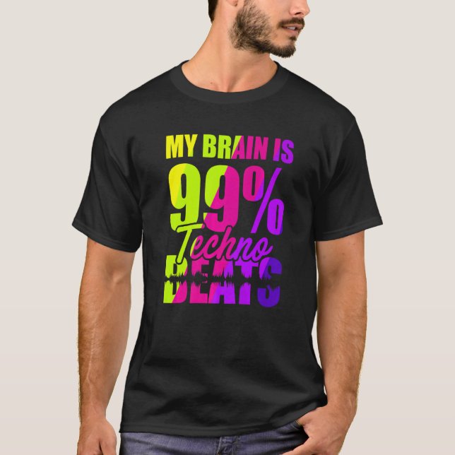 Camiseta Meu Cérebro É 99 Tecno Beats (Frente)
