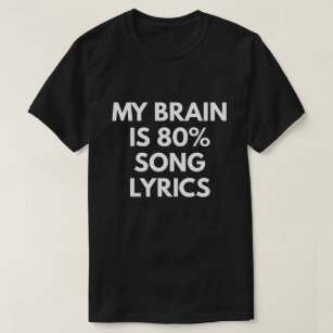 Camiseta Meu cérebro é poemas líricos da canção de 80%