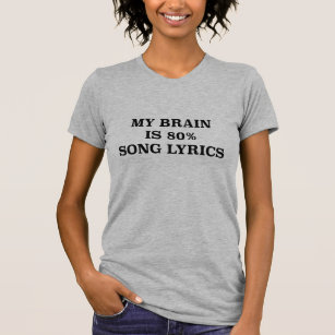 Camiseta Meu cérebro é poemas líricos da canção de 80%.