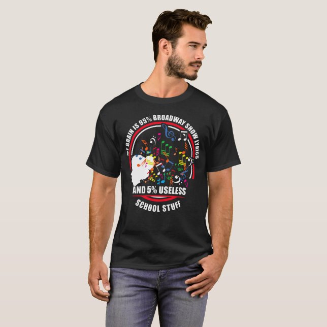 Camiseta Meu cérebro é professor de música dos poemas (Frente Completa)