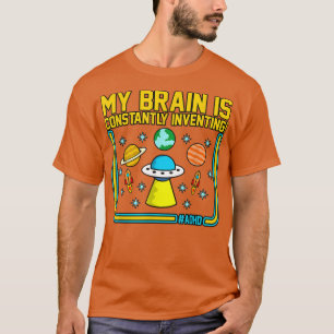 Camiseta Meu Cérebro Está Inventando TDAH Sensibilização Fi