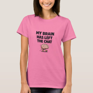 Camiseta Meu Cérebro Saiu do Chat Design de Meme Engraçad