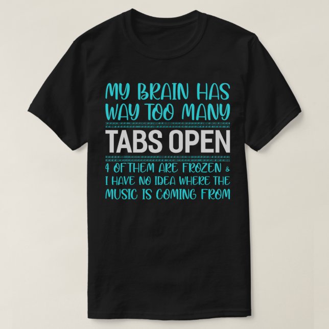 Camiseta Meu Cérebro Tem Muitas Guias Abertas Programas Eng (Frente do Design)