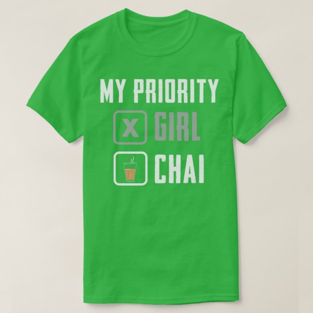 Camiseta Meu chai prioritário (Frente do Design)