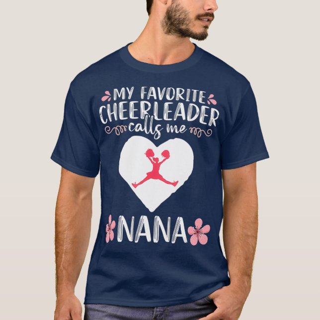 Camiseta Meu Cheerleader favorito me chama de avó Nana (Frente)