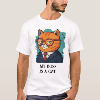 Camiseta Meu chefe é um gato engraçado