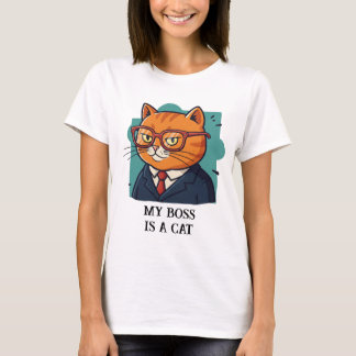 Camiseta Meu chefe é um gato engraçado