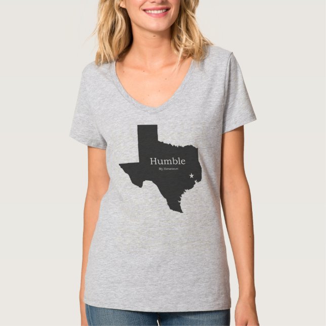 Camiseta Meu cidade natal t-shirt de Texas humilde - (Frente)