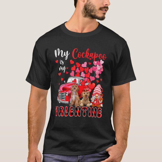 Camiseta Meu Cockapoo É Meu Namorados Dois Cães Com Gnomo P (Frente)