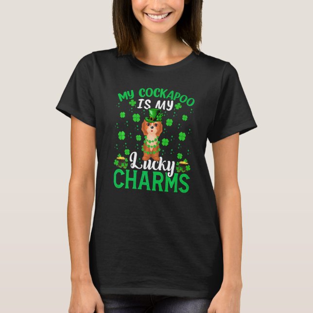Camiseta Meu Cockapoo São Meu Sortudo Charms Rua Cockapoo P (Frente)