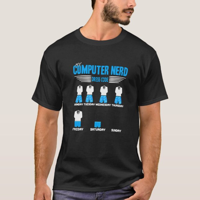 Camiseta Meu Código de Vestimenta de Nerd de Computador Pre (Frente)