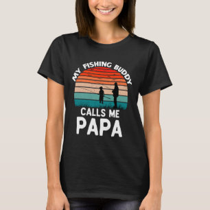 Camiseta Meu Companheiro de Pesca Me Chama de Papai Retro V