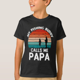 Camiseta Meu Companheiro de Pesca Me Chama de Papai Retro V