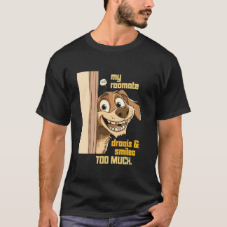 CAMISETA MEU COMPANHEIRO DE QUARTO BABA E SORRI DEMAIS