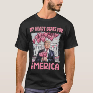 Camiseta Meu Coração Bate No Dia de os namorados Americano