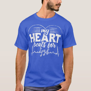 Camiseta meu coração bate para música para amante de música