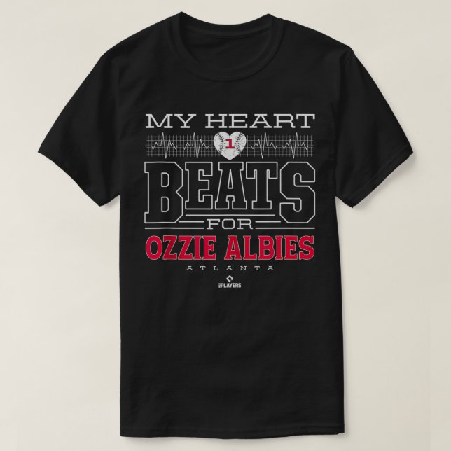 Camiseta Meu Coração Bate Para Ozzie Albies (Frente do Design)