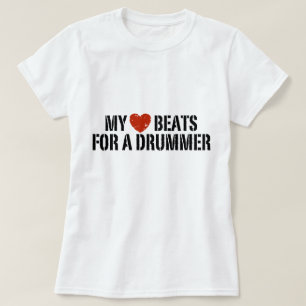 Camiseta Meu coração bate por um baterista