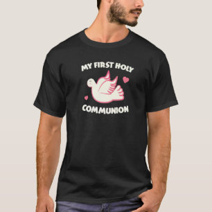 Camiseta Meu Coração de Pombos da Igreja da Primeira Comunh