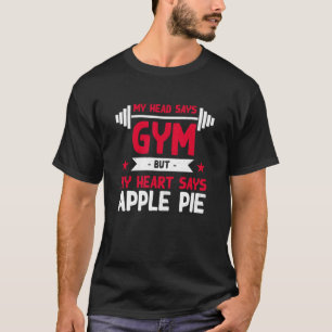 Camiseta Meu Coração Diz Pizza De Maçã Fazendo Pé De Humor