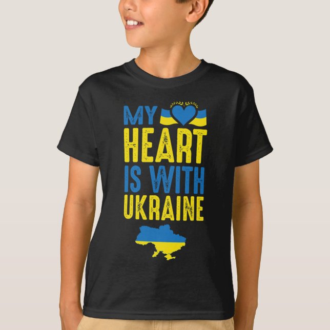 Camiseta Meu Coração Está Com a Ucrânia (Frente)
