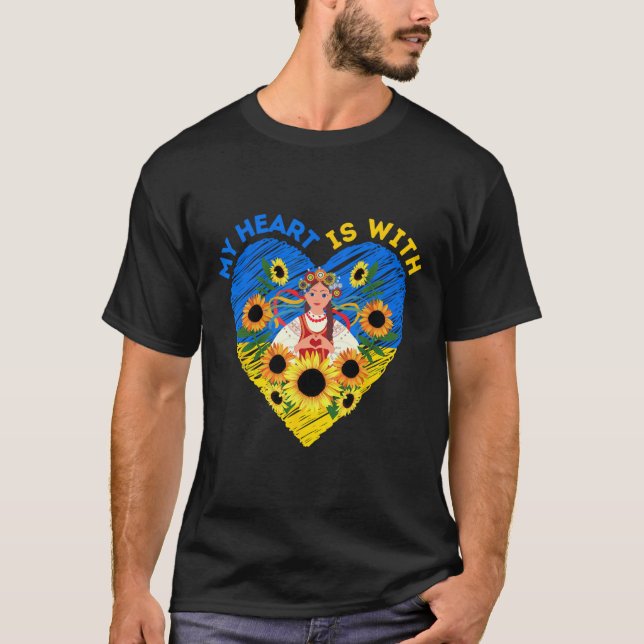 Camiseta Meu Coração Está Com a Ucrânia (Frente)