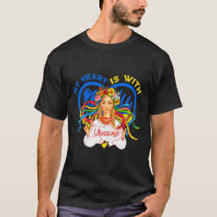 Camiseta Meu Coração Está Com a Ucrânia Reze Pela Ucrânia M