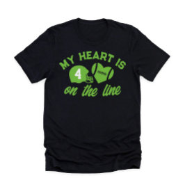 Camiseta Meu coração está na linha Futebol 1 Player