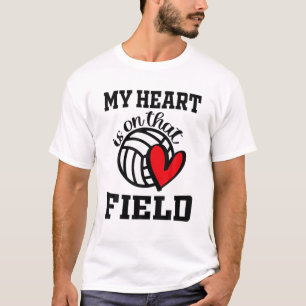 Camiseta Meu coração está na mãe do jogador de voleibol