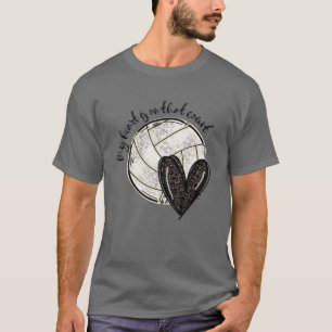 Camiseta Meu Coração Está Naquele Campo De Voleibol Mamãe G