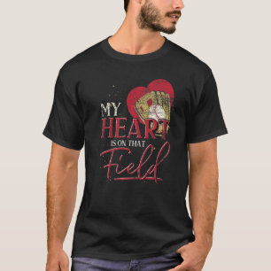 Camiseta Meu Coração Está Naquele Campo Jogador De Beisebol