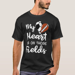 Camiseta Meu Coração Está Naqueles Campos Jogador De Futebo