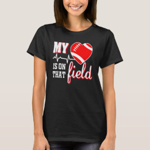 Camiseta Meu Coração Está No Campo De Futebol Americano