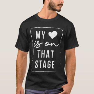 Camiseta Meu Coração Está No Palco Dança Mãe Vintage Retro