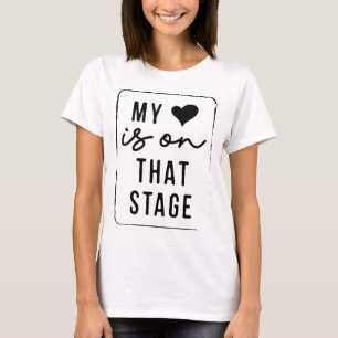 Camiseta Meu Coração Está No Palco Dança Mãe Vintage Retro