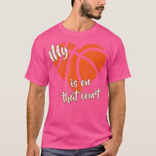 Camiseta Meu Coração Está No Tribunal De Basquete