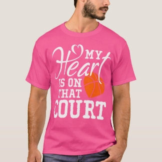 Camiseta Meu Coração Está No Tribunal De Basquete